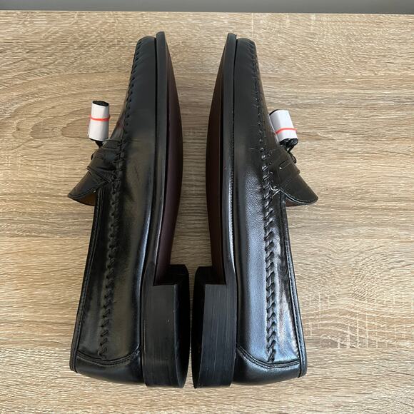 Florsheim Pisa Tassel Moc Toe Leather Loafer Slip On Dress Shoe 7.5 D NIB Black - Picture 6 of 10